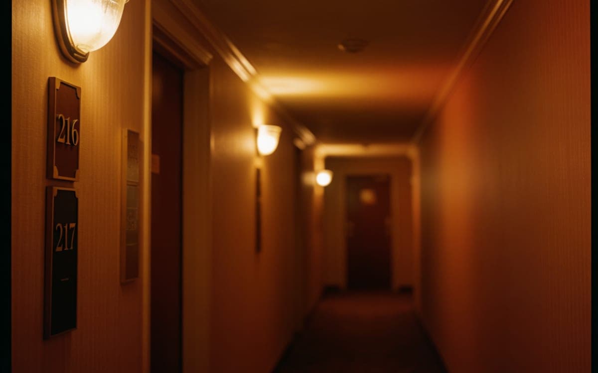 A moody interior with a look of its own: grain, colour cast, imperfect light.