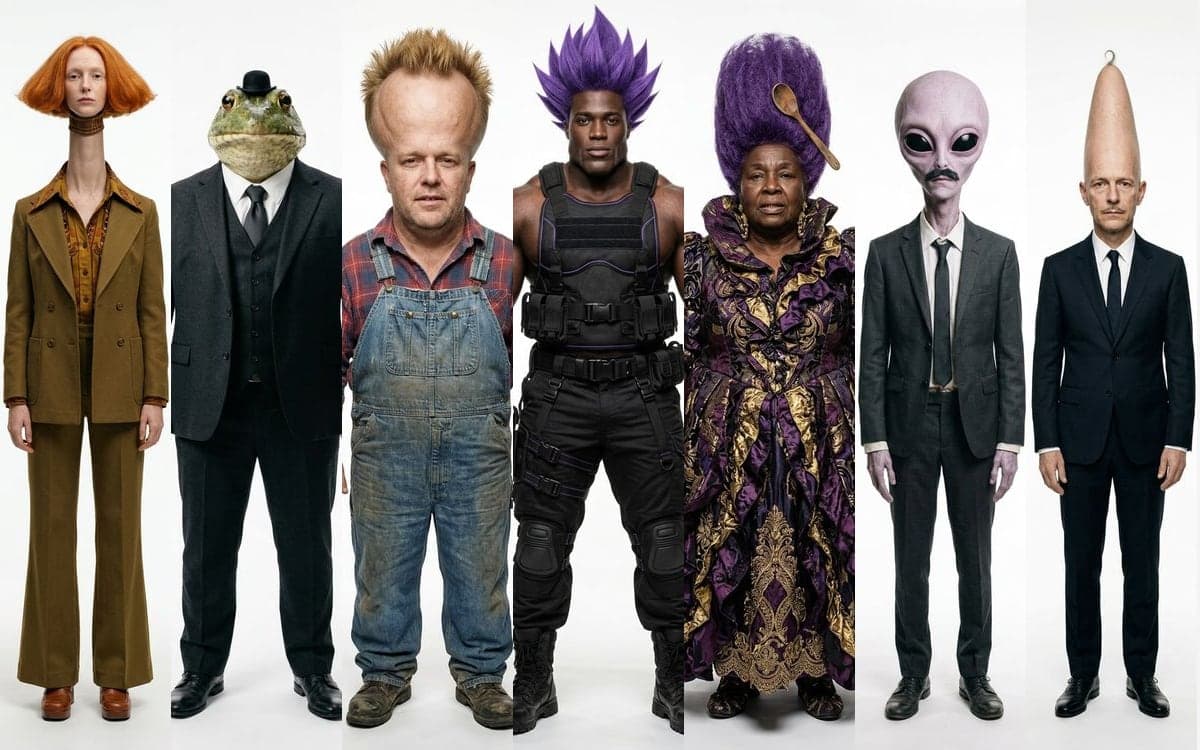 Characters made with dGEN Influencer, side by side.